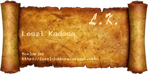 Leszl Kadosa névjegykártya